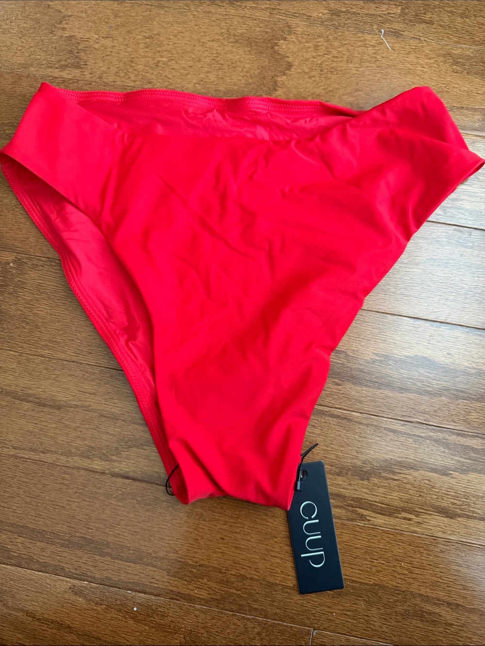 CUUP bright Red High-Rise Bikini Bottoms color Poppy